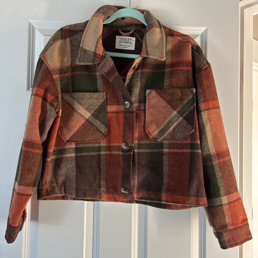 Ashley cropped plaid shacket